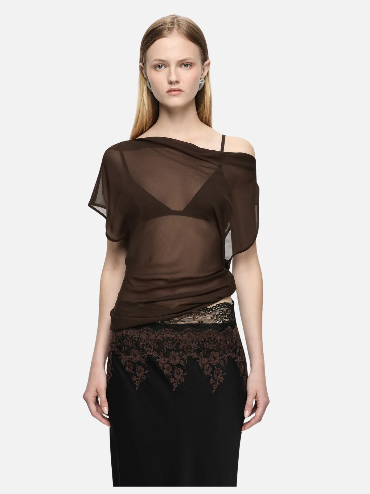 Orsina Drape Top - Bitter Choc