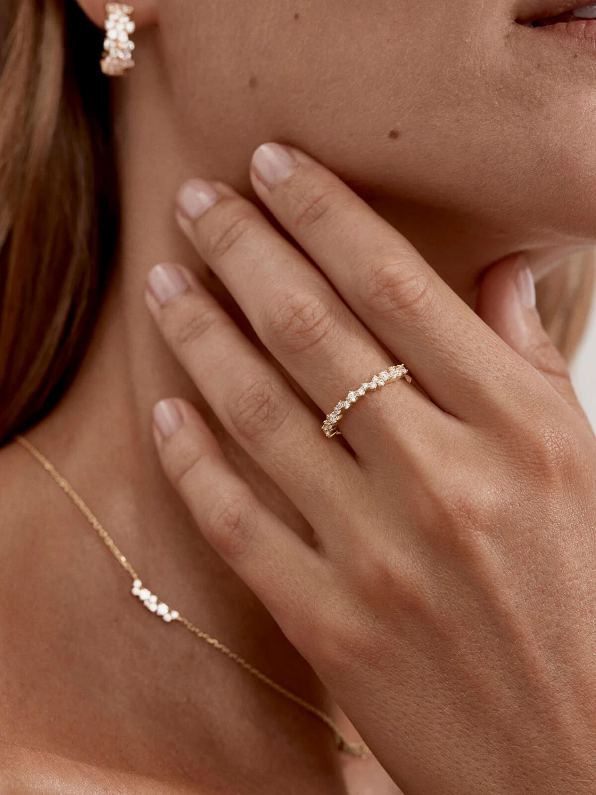 18k Gold Vermeil Crystal Dust Fine Ring