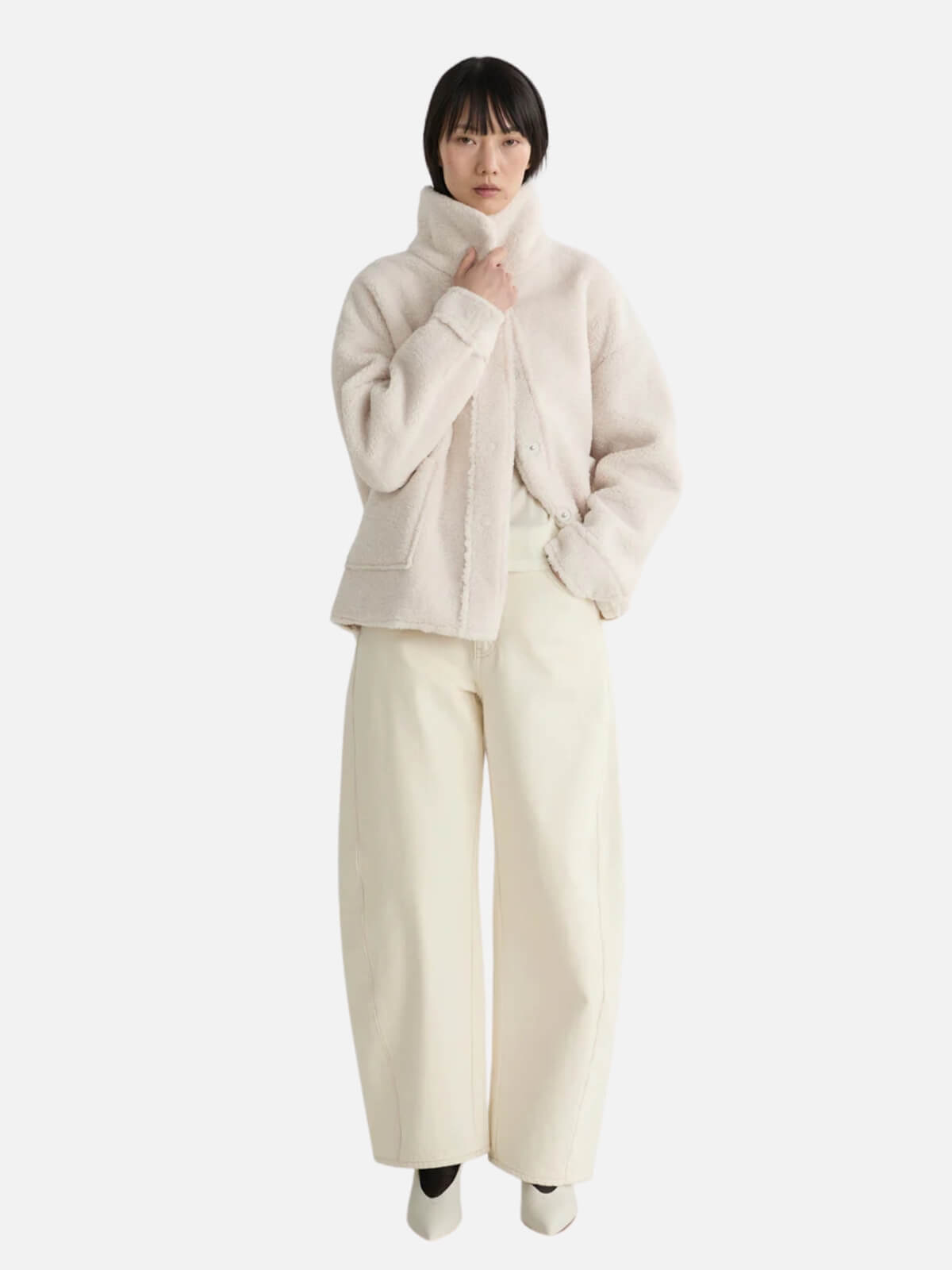 The Mimi Jacket - Cream Faux Shearling