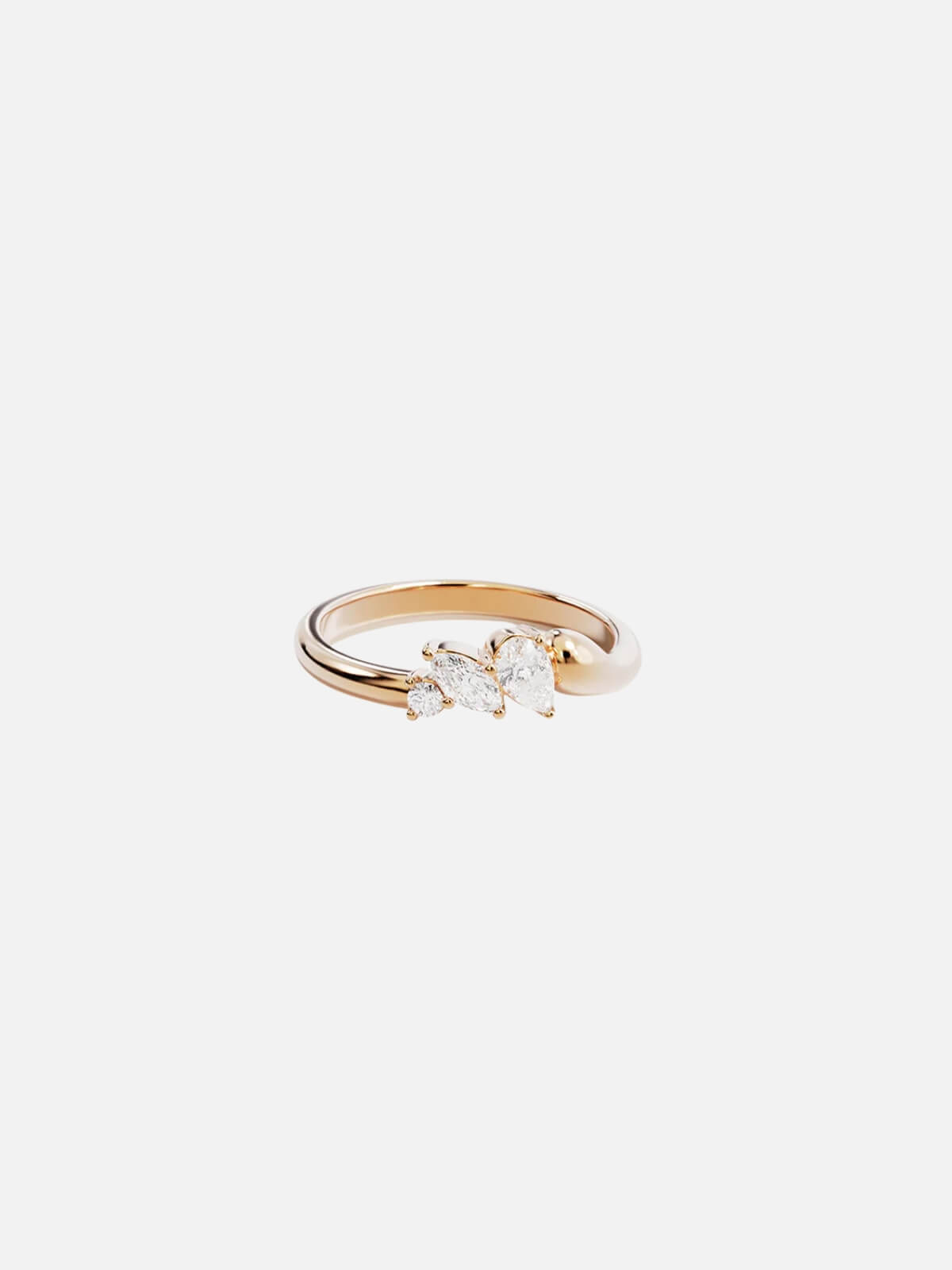 18k Gold Vermeil Crystal Wings Ring