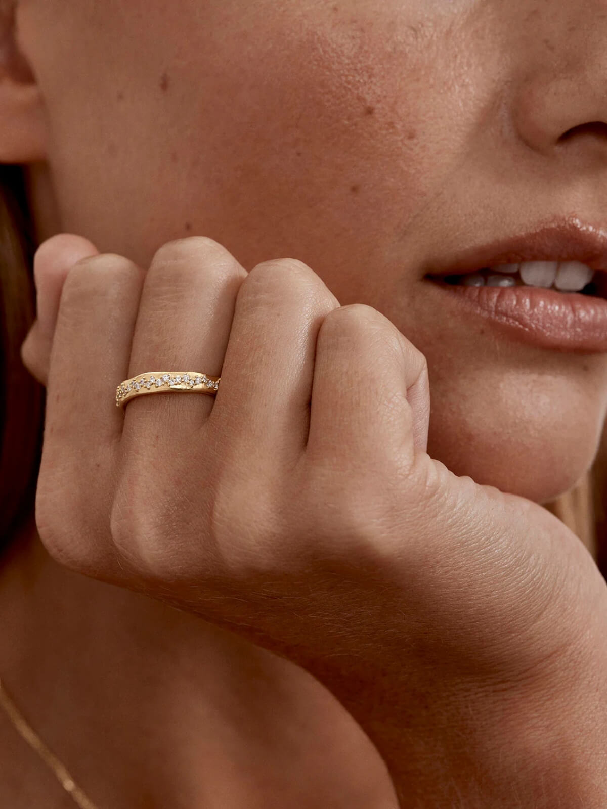 18k Gold Vermeil Scattered Light Ring