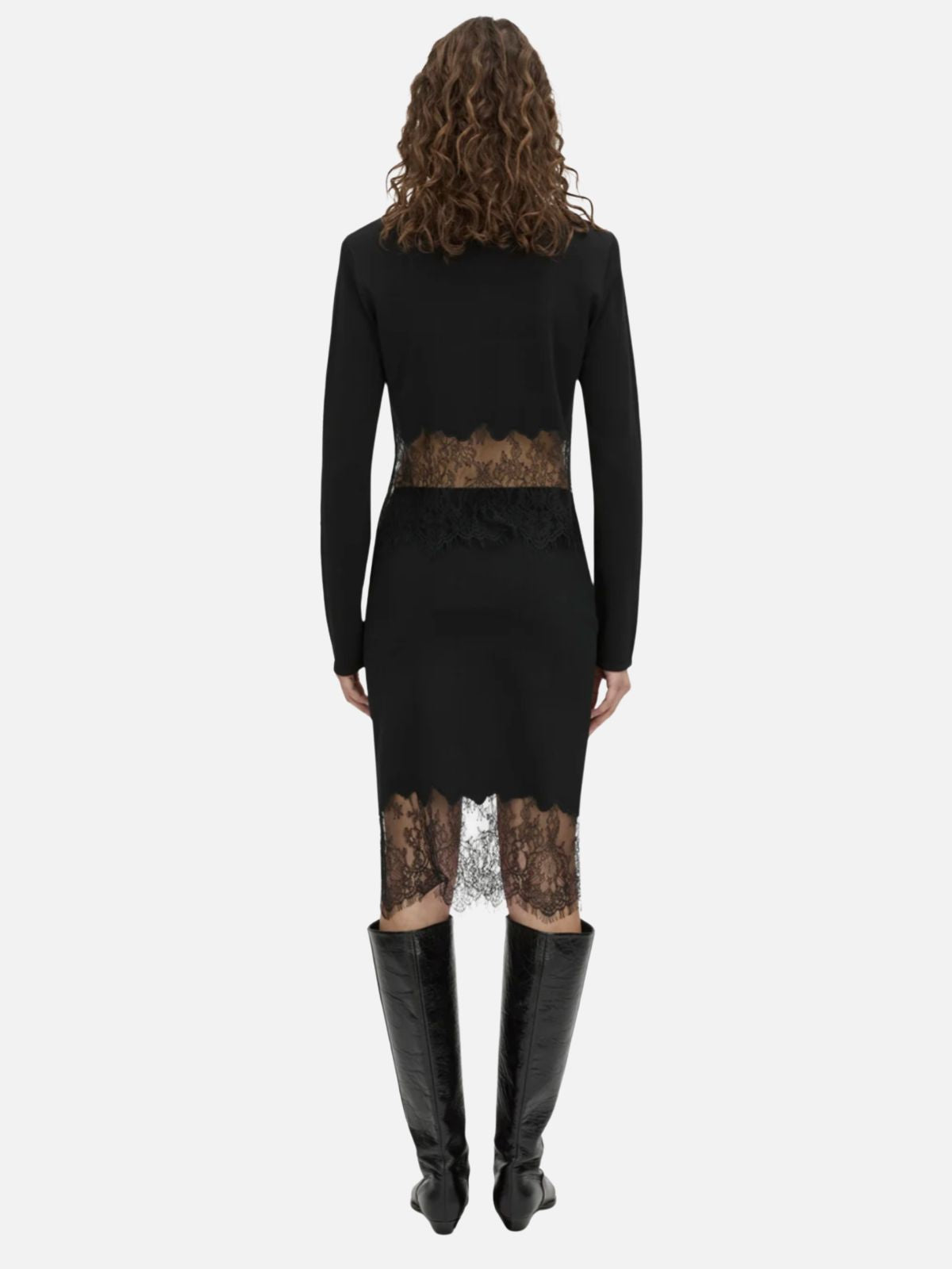 Cayana Lace Knit Skirt - Black