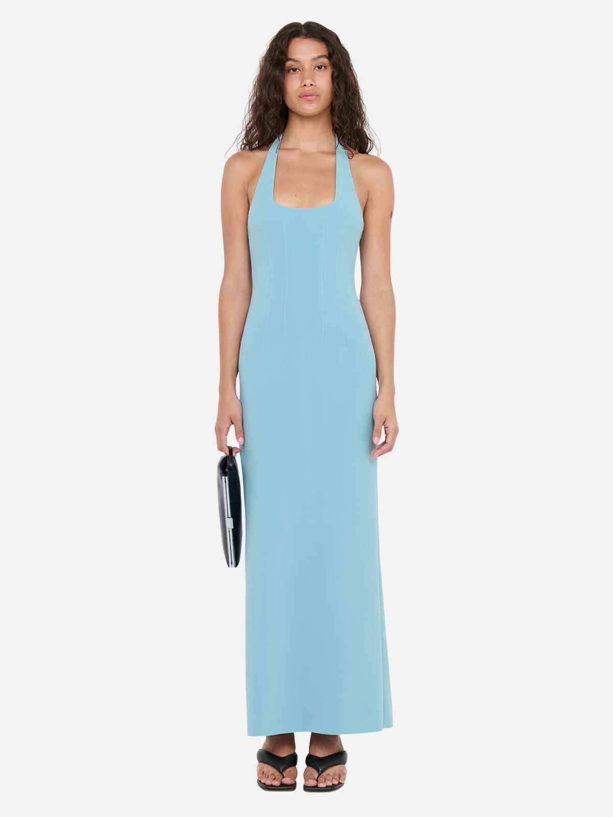Athena Halter Maxi Dress - Blue Reef