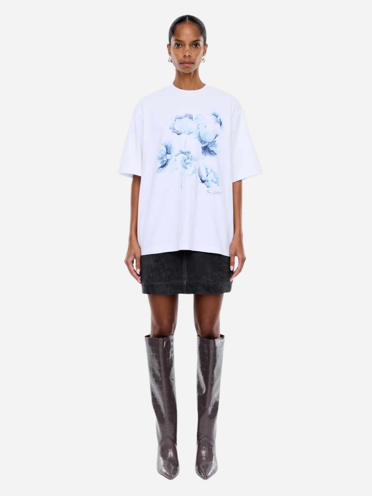 Sophia Relaxed Tee - White/Florals