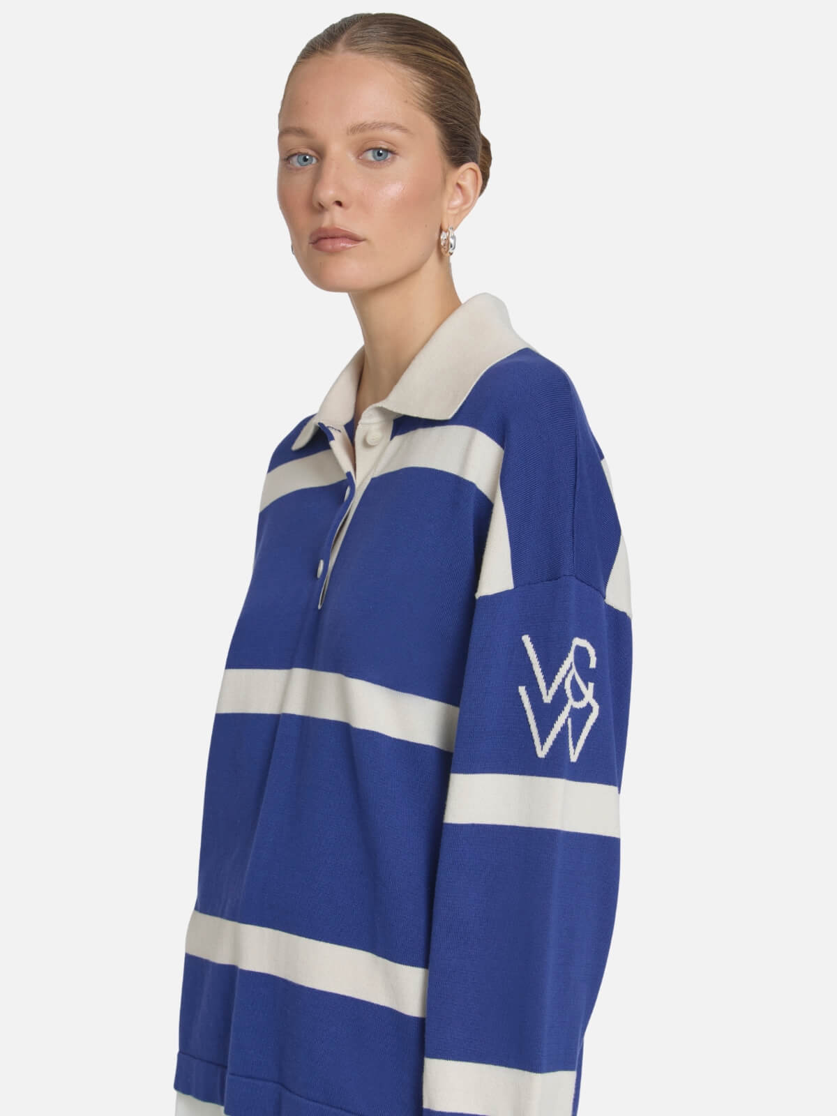 Rival Polo Knit - Faded Ink Stripe