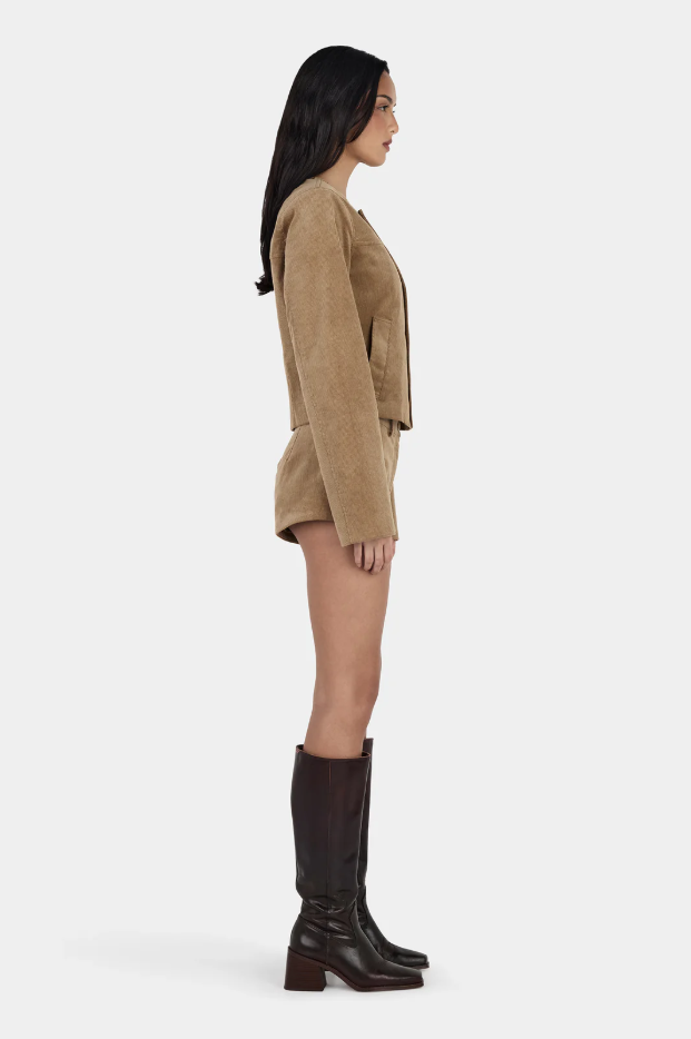 Cadence Cord Jacket-Tan