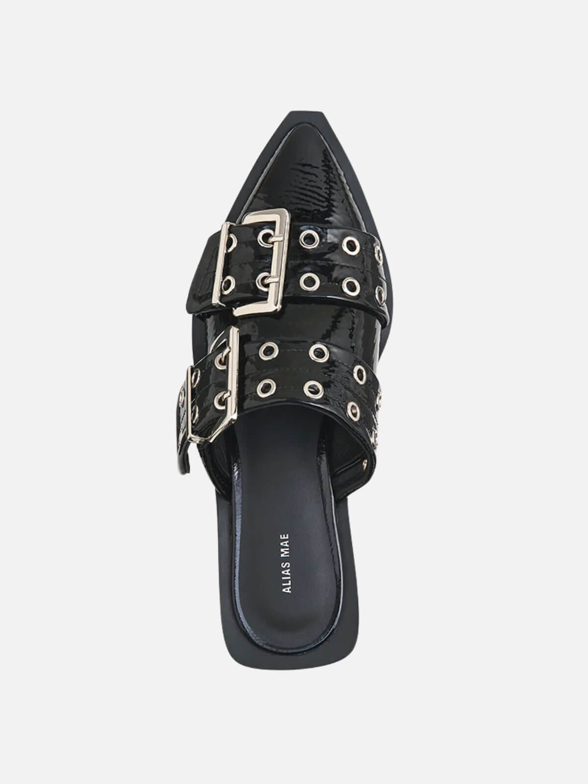 Zinia - Black Crinkle Patent Shoes Alias Mae