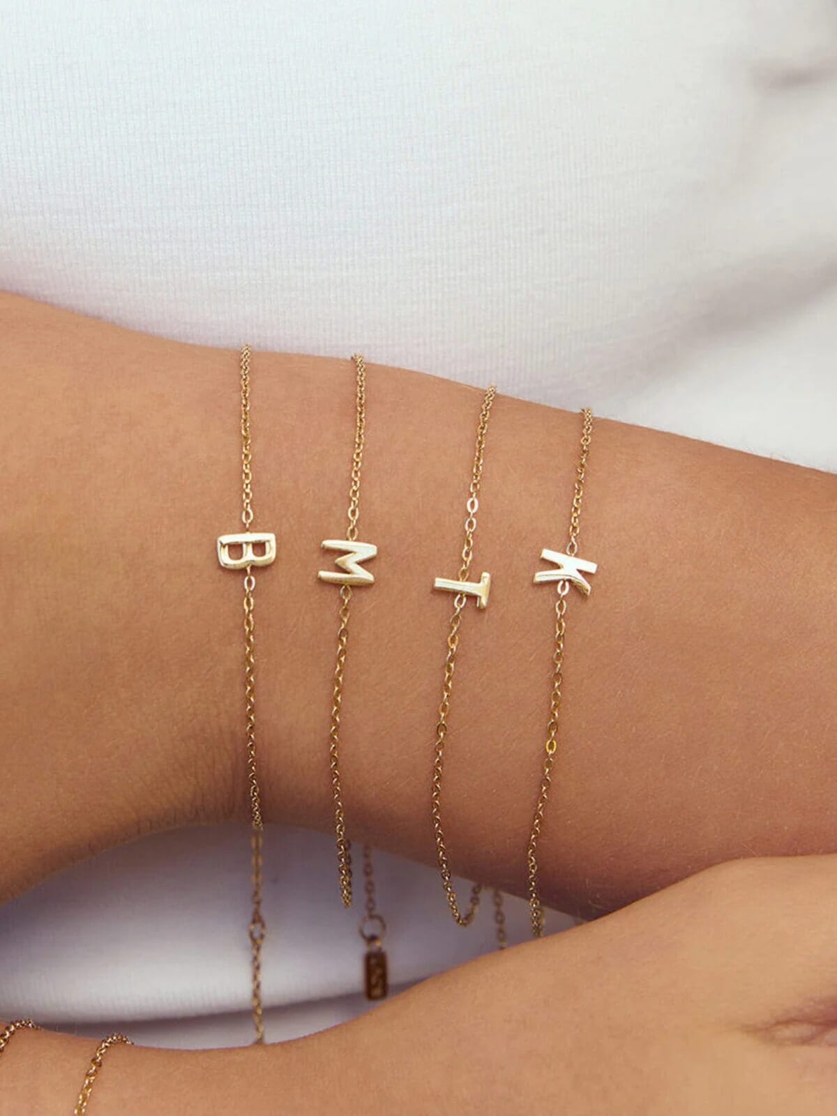 Mini Initial Bracelet - Gold Bracelets Arms Of Eve