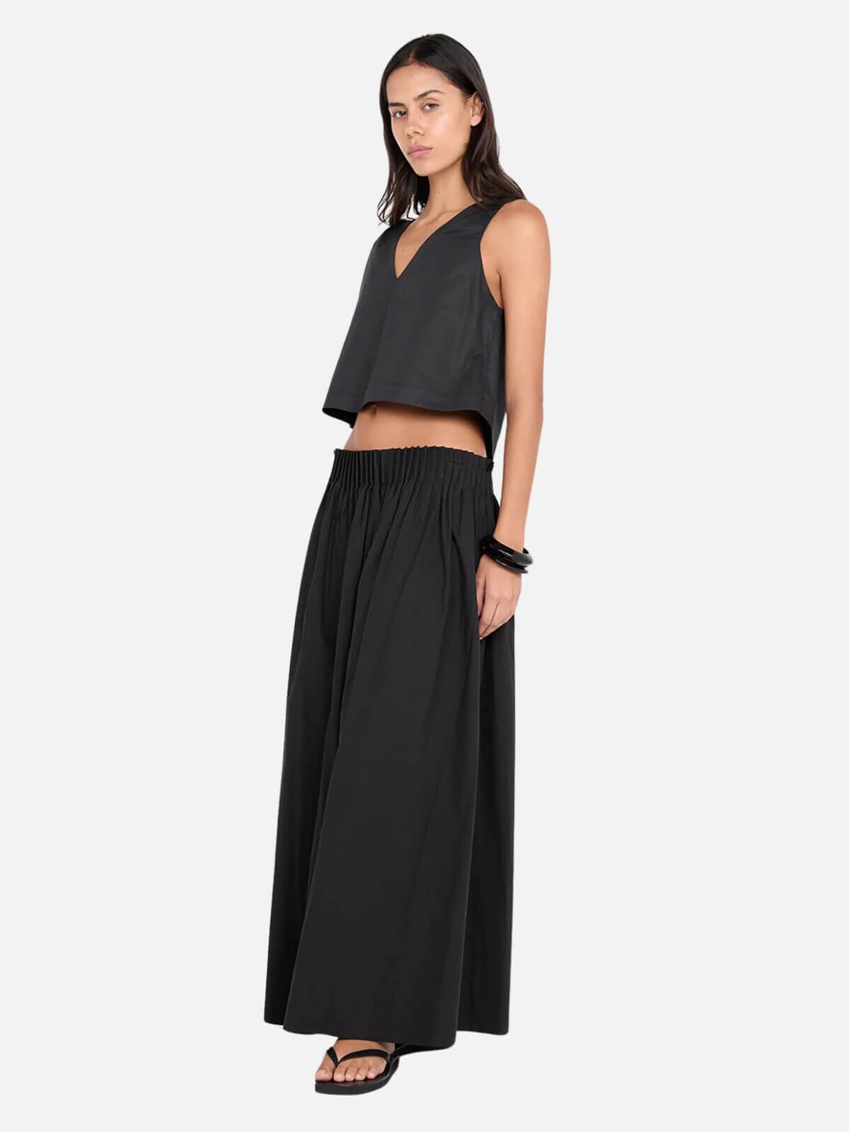 Aluca V Neck Top - Black Tops Bec + Bridge