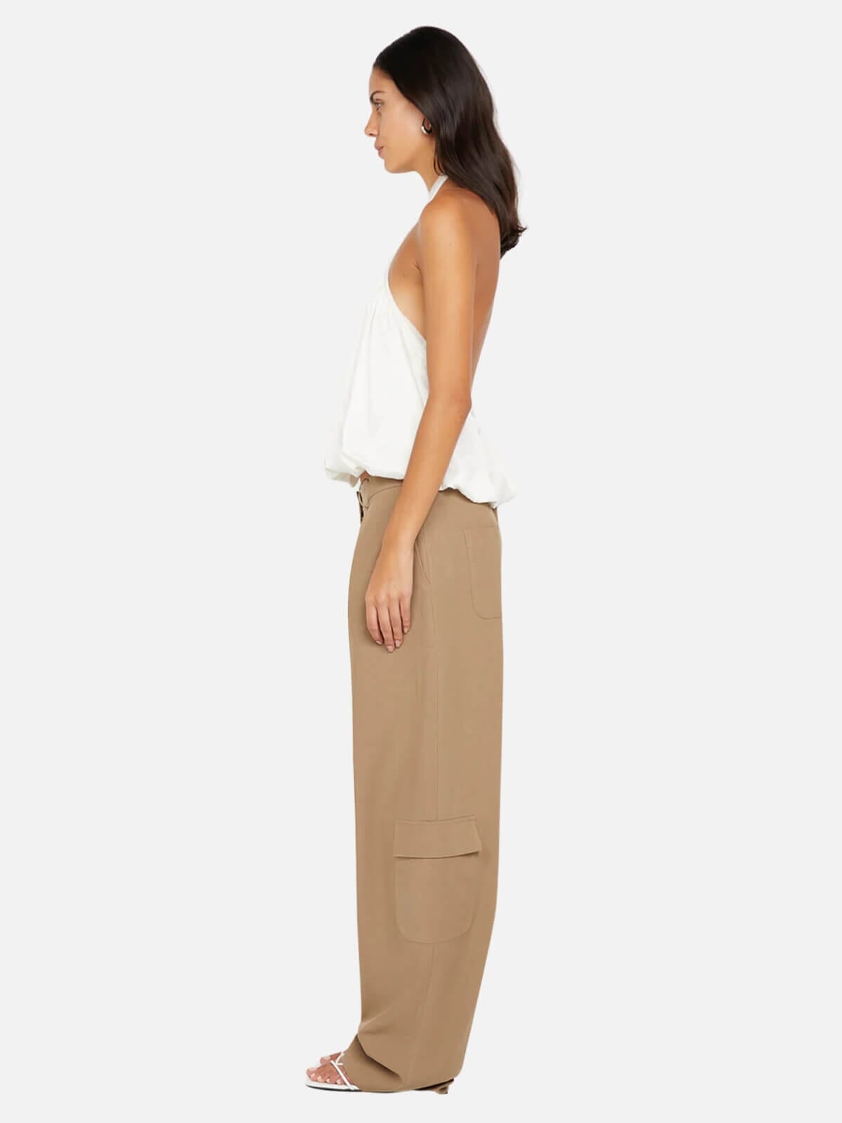 Amiah Halter Top - Ivory Tops Bec + Bridge