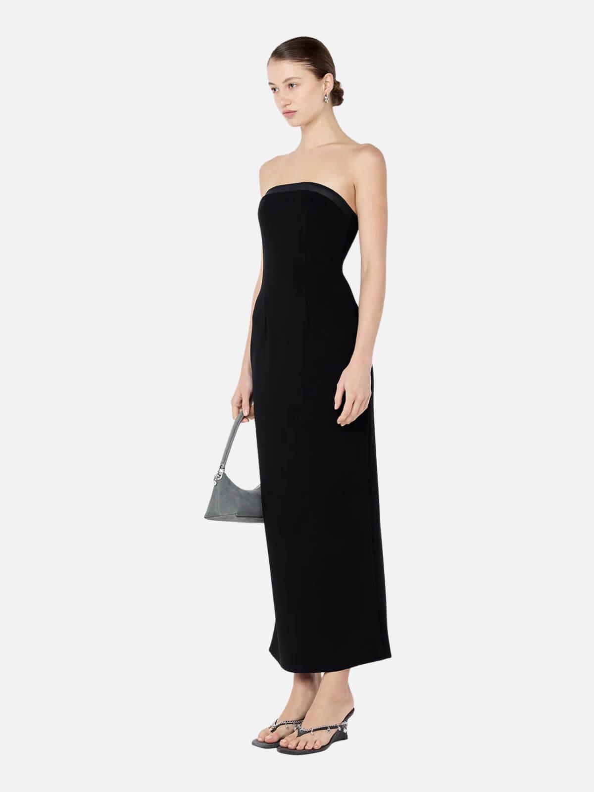 Romee Strapless Midi Dress - Black