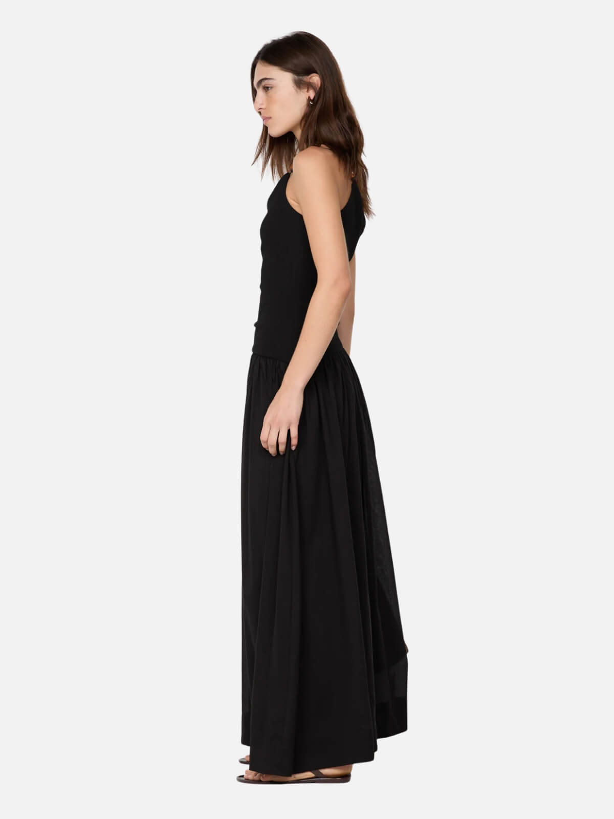 Sabrine Asym Maxi Dress - Black