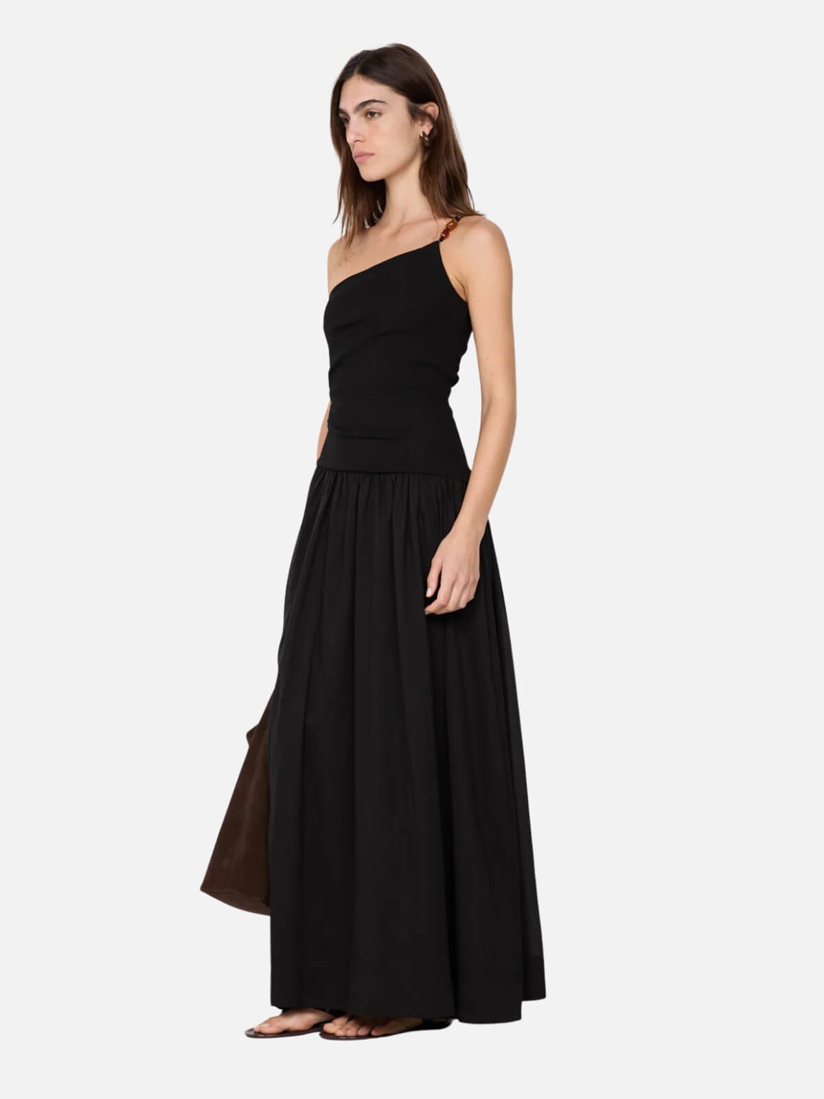 Sabrine Asym Maxi Dress - Black