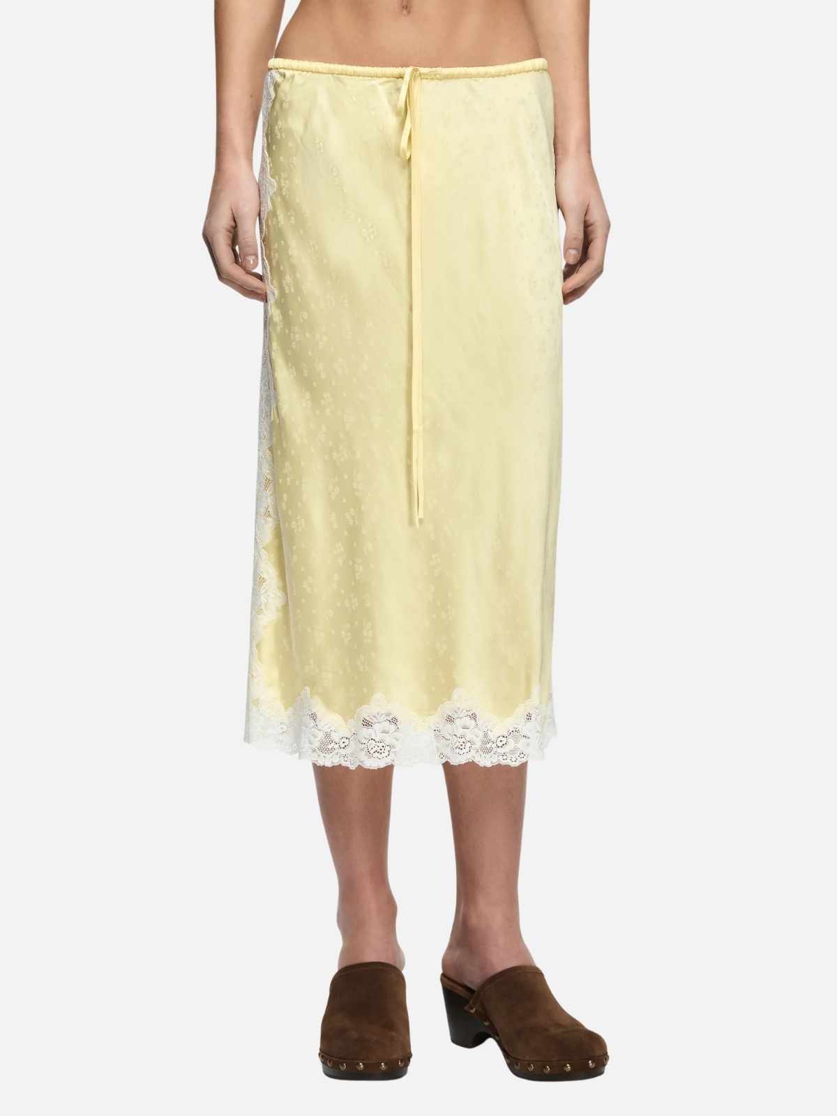 Zana Midi Skirt - Lemon Cream/Ivory
