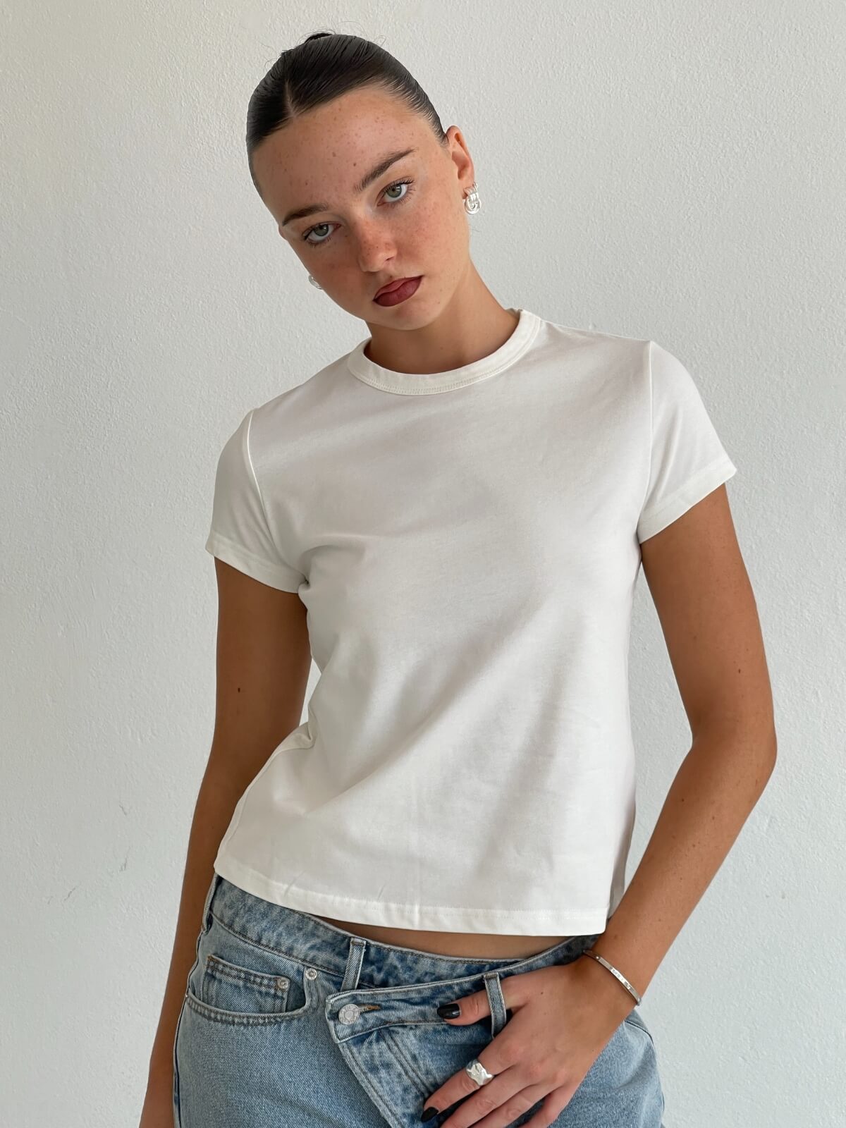 Laina Baby Tee - White