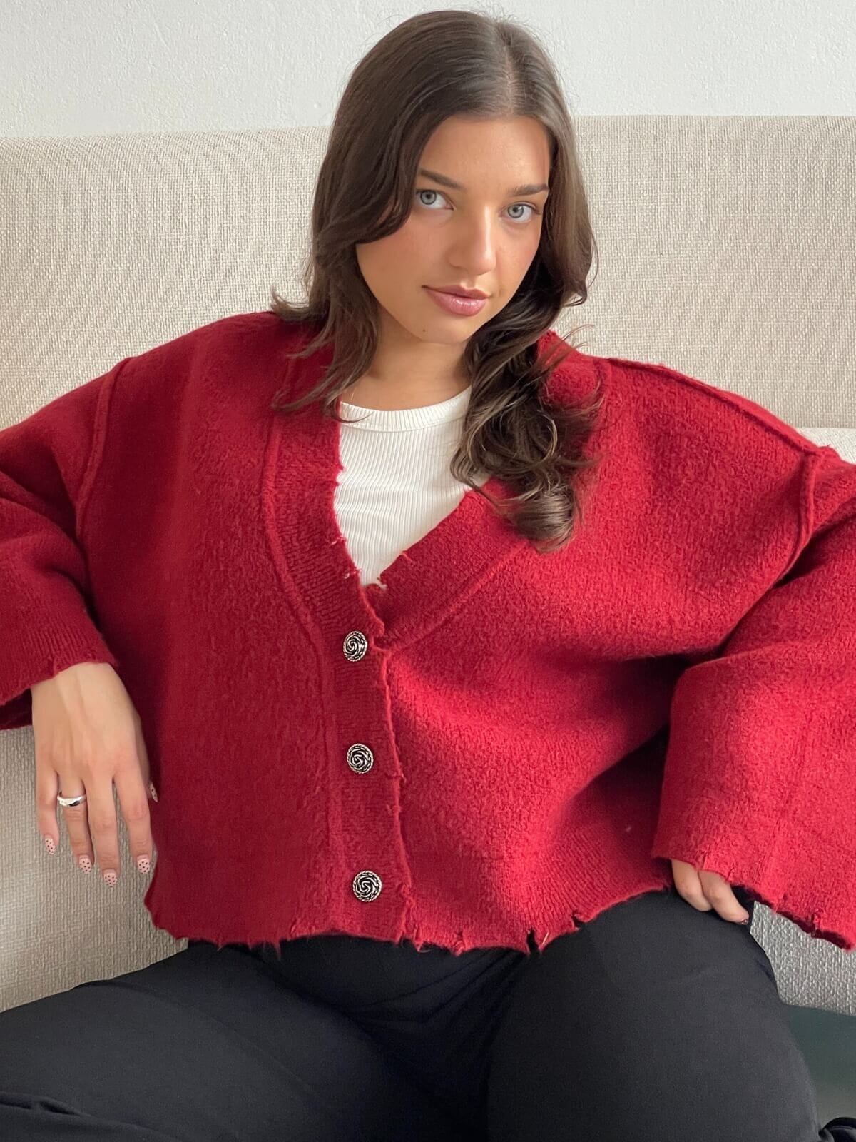 Pepa Cardigan - Burgundy Jumpers & Knitwear BLANCA