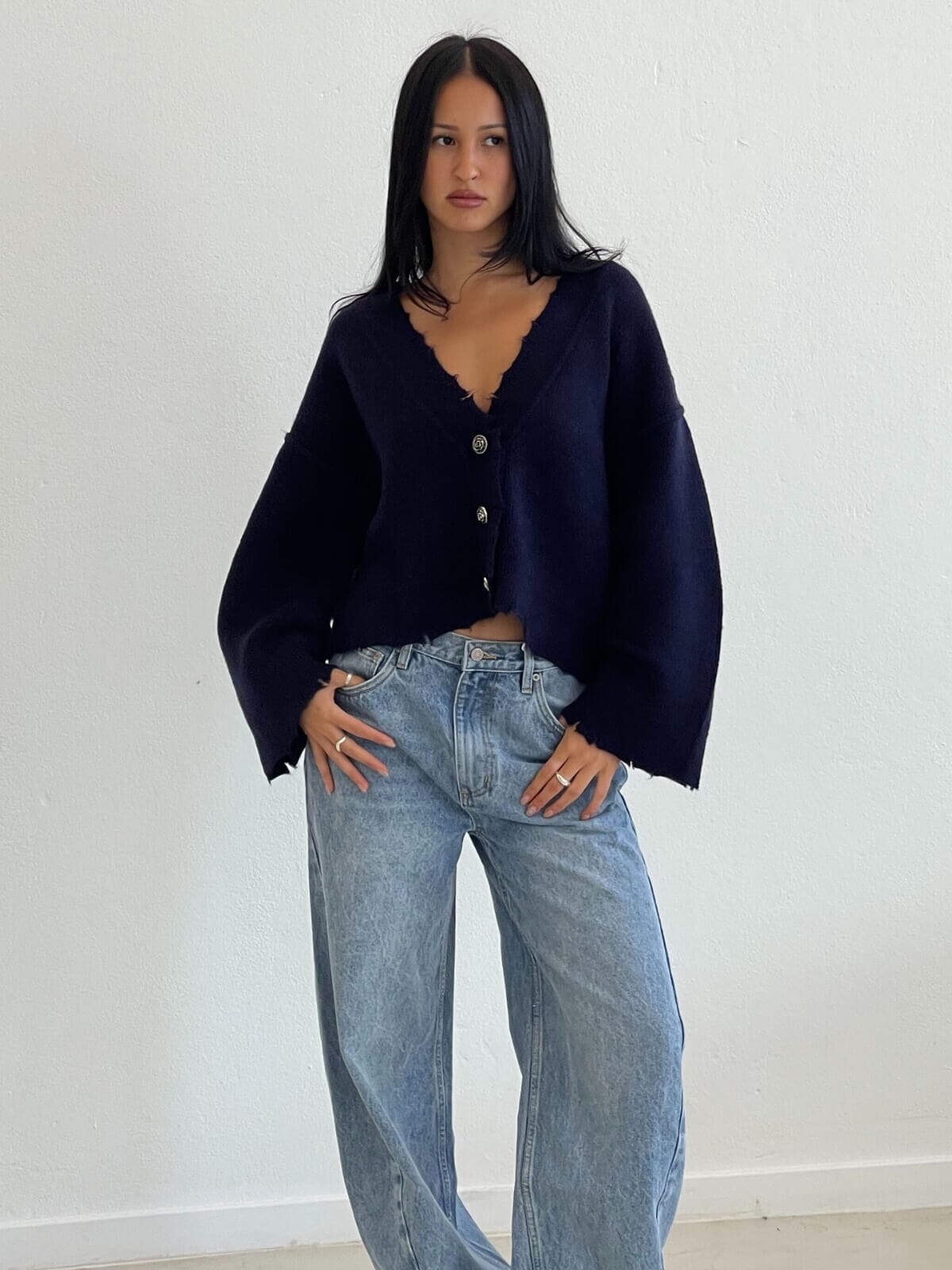 Pepa Cardigan - Navy Jumpers & Knitwear BLANCA