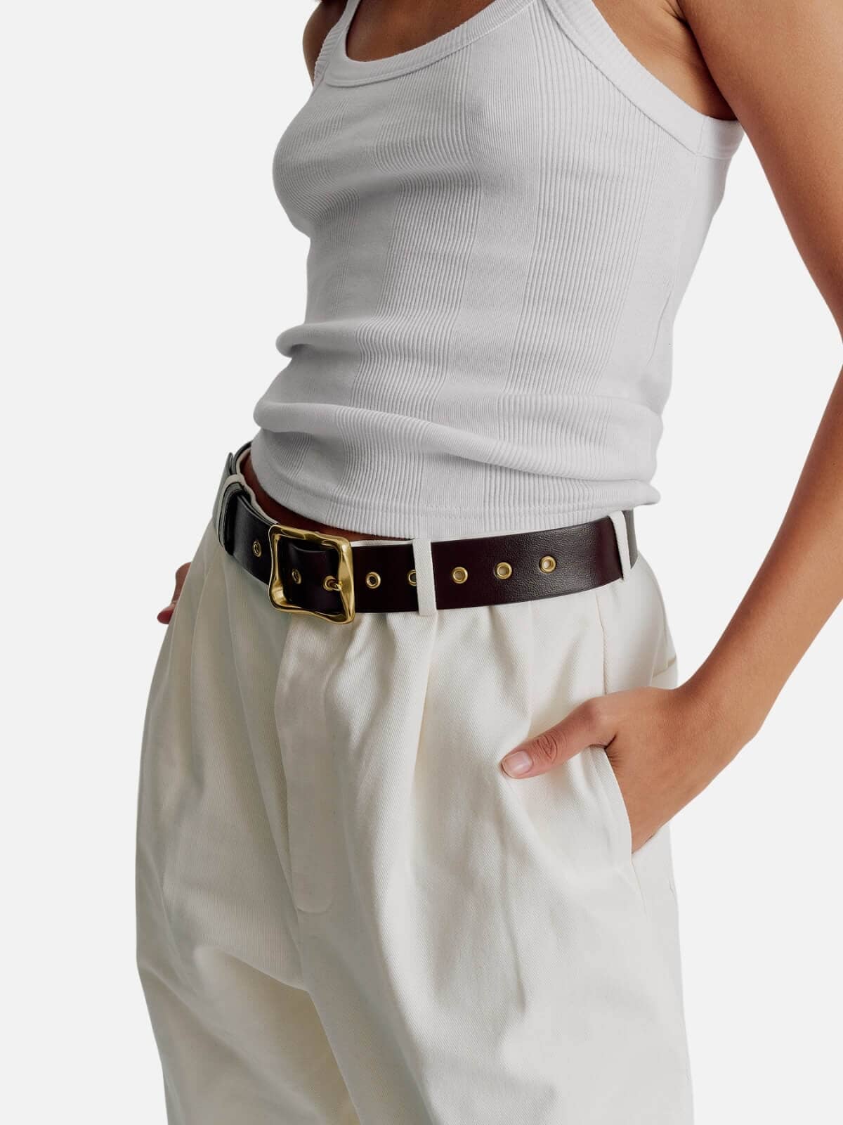 Brie Leon | Everyday Buckle Belt - Chocolate | Perlu