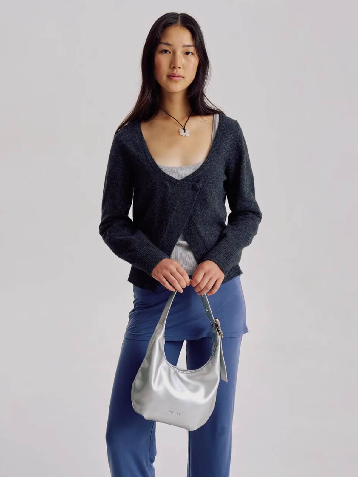 Everyday Croissant Bag - Silver Bags & Purses Brie Leon
