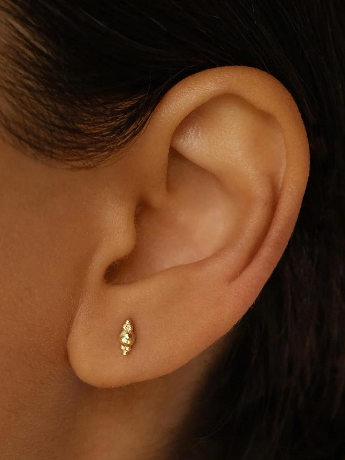 By Charlotte | 14K Gold Cherish Stud Earring | Perlu