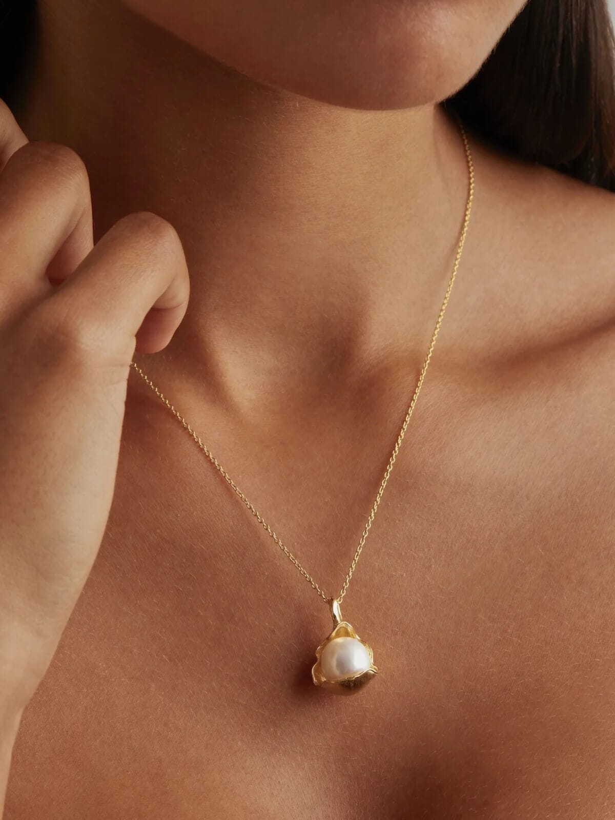 18K Gold A Place to Dream Pearl Necklace Earrings By Charlotte