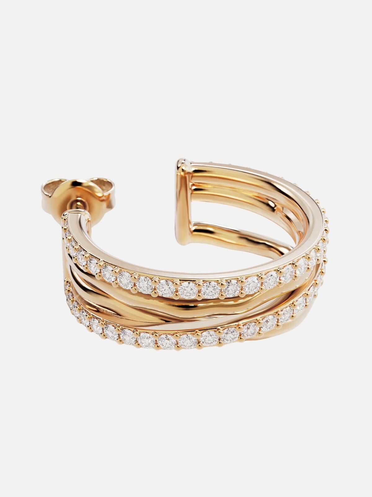 18k Gold Plated Entwined Hearts Large Hoops