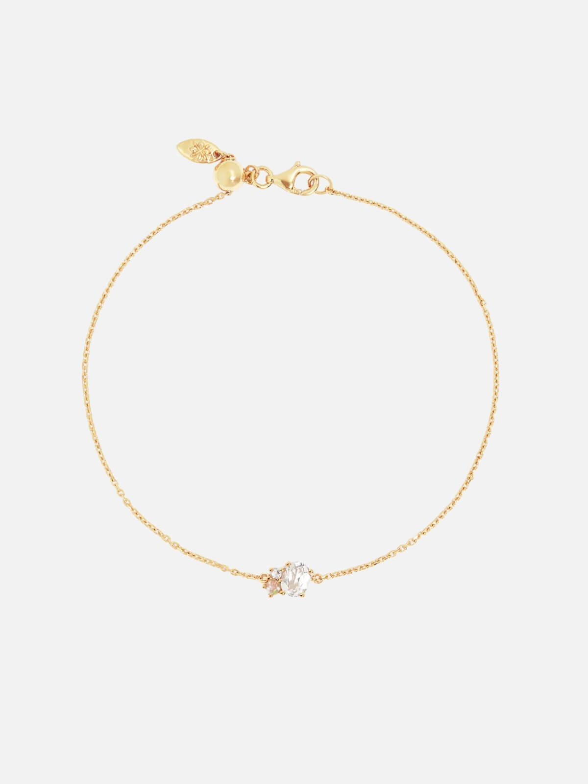 By Charlotte | 18k Gold Vermeil Kindred Birthstone Bracelet - April | Perlu