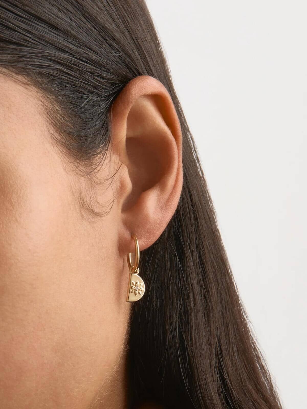 18k Gold Vermeil Lotus Hoops Earrings By Charlotte