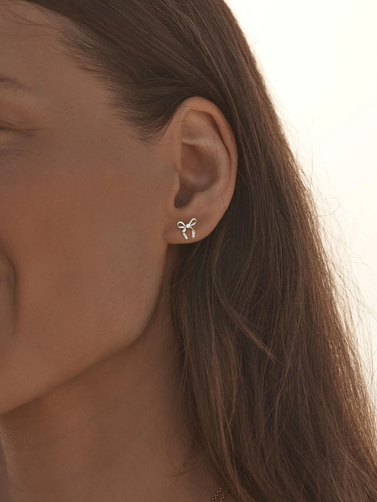 Forever More Bow Stud Earrings - Sterling Silver