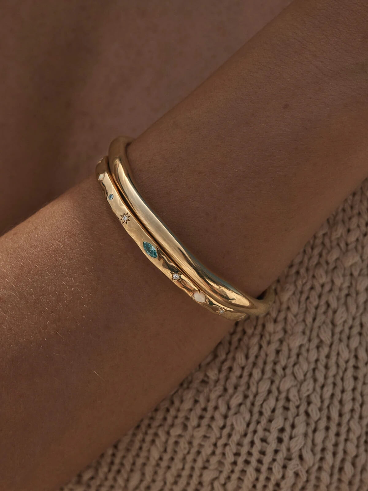 Hope and Protection Cuff - 18k Gold