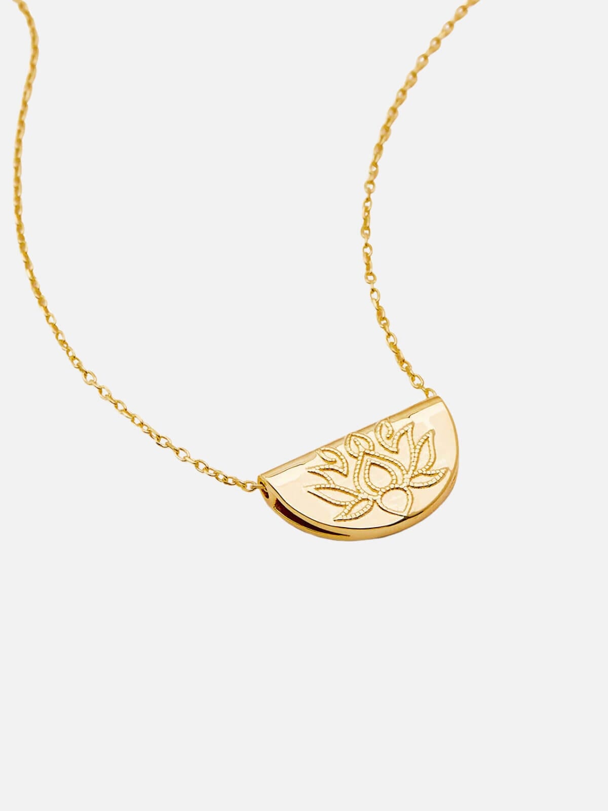 Lotus Short Necklace - Gold Necklaces By Charlotte