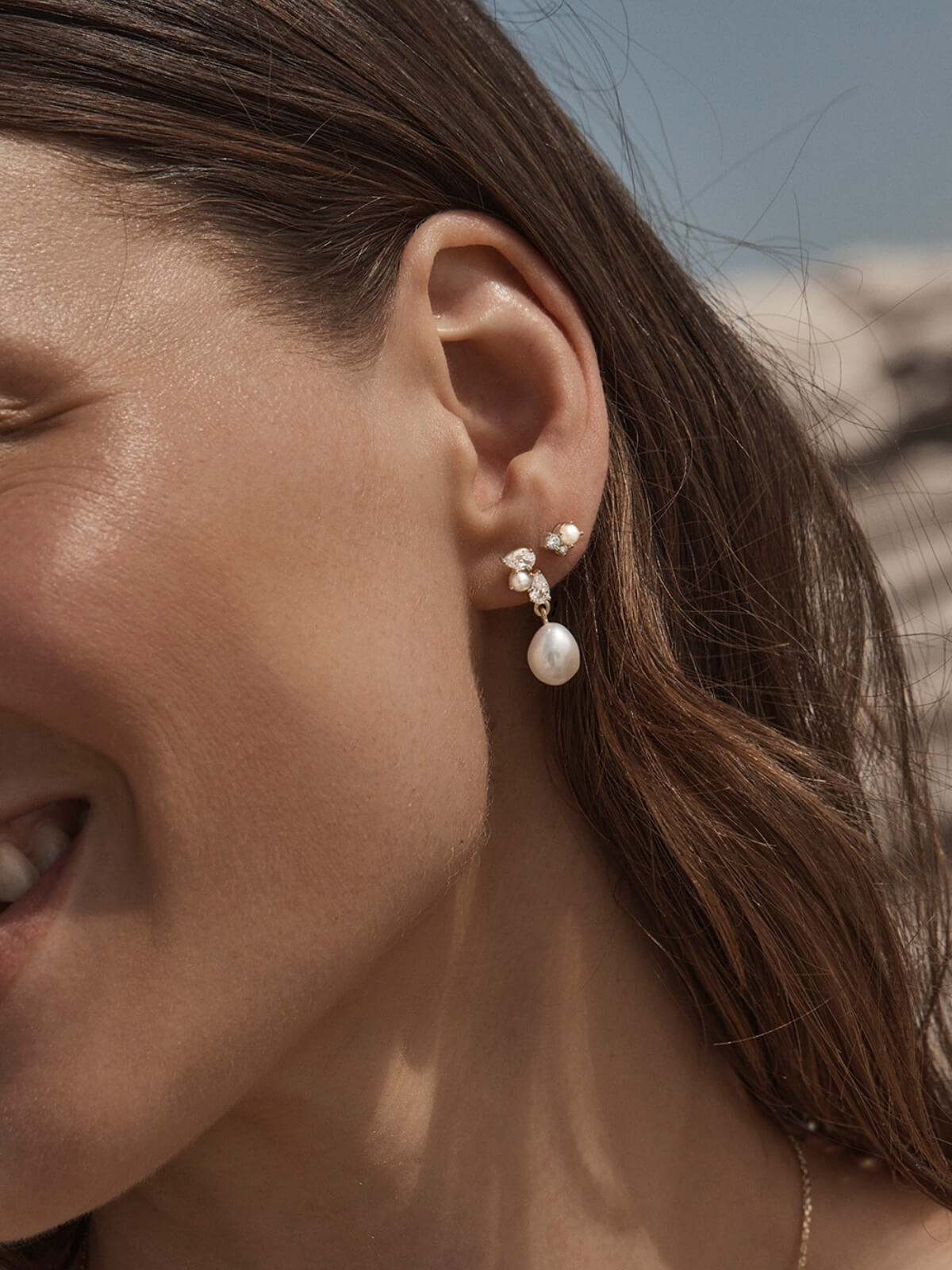 Love in Stillness Pearl Studs - 18K Gold