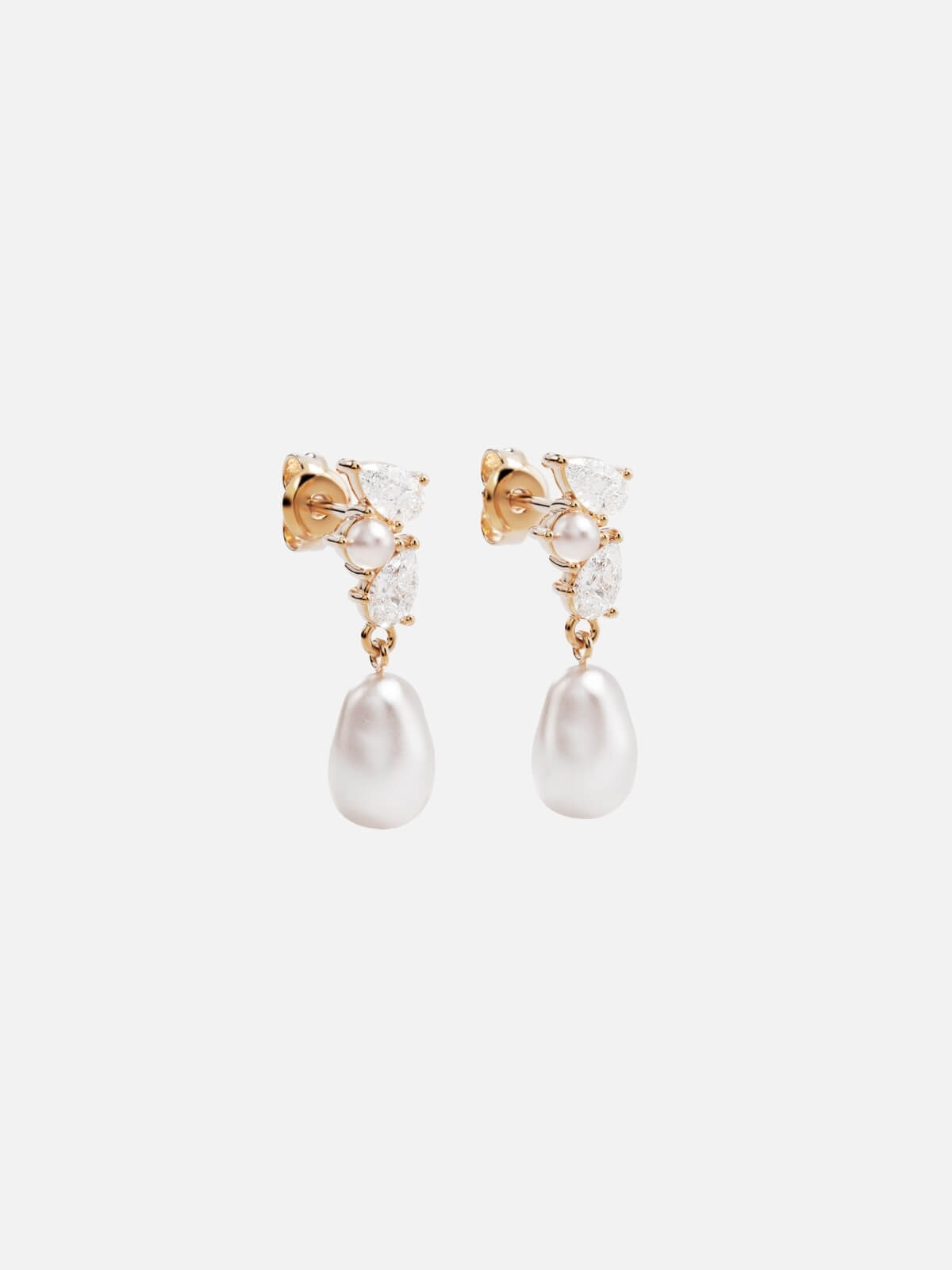 Moments In Time Pearl Drop Earrings - 18K Gold