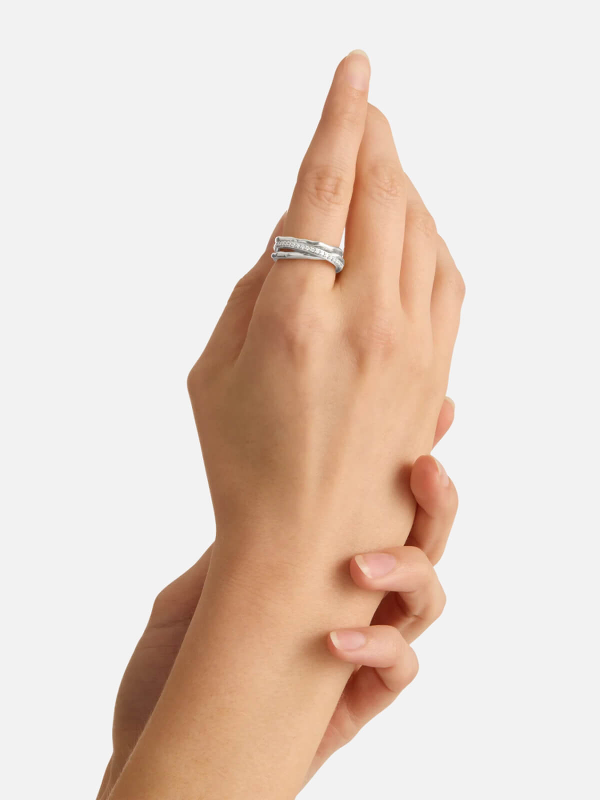 Sterling Silver Entwined Hearts Ring