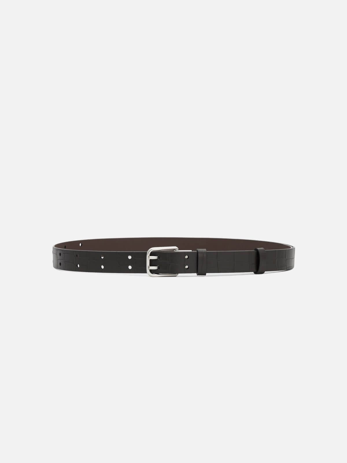 Landon Croc Belt - Chocolate Belts Camilla and Marc