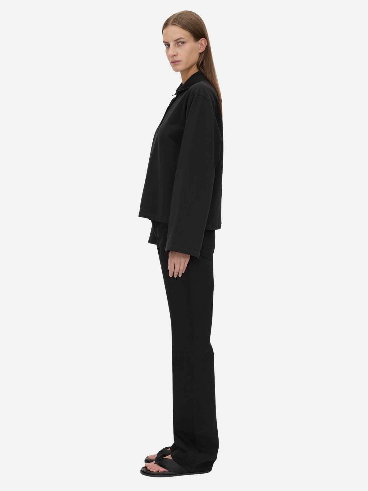 Moreno Long Slv Polo Top - Black