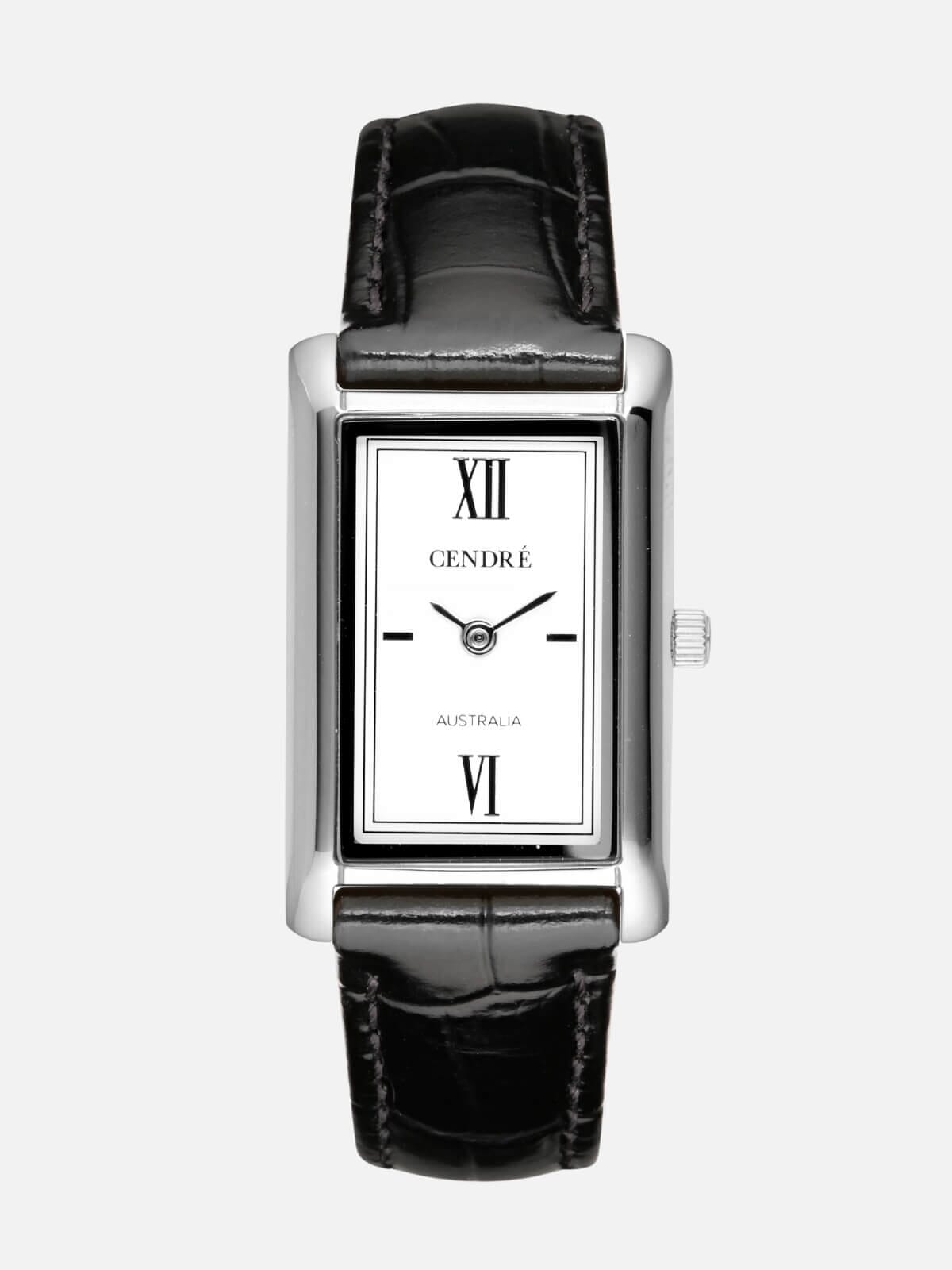 Kelly Watch - Silver Black Croc Accessories Cendre