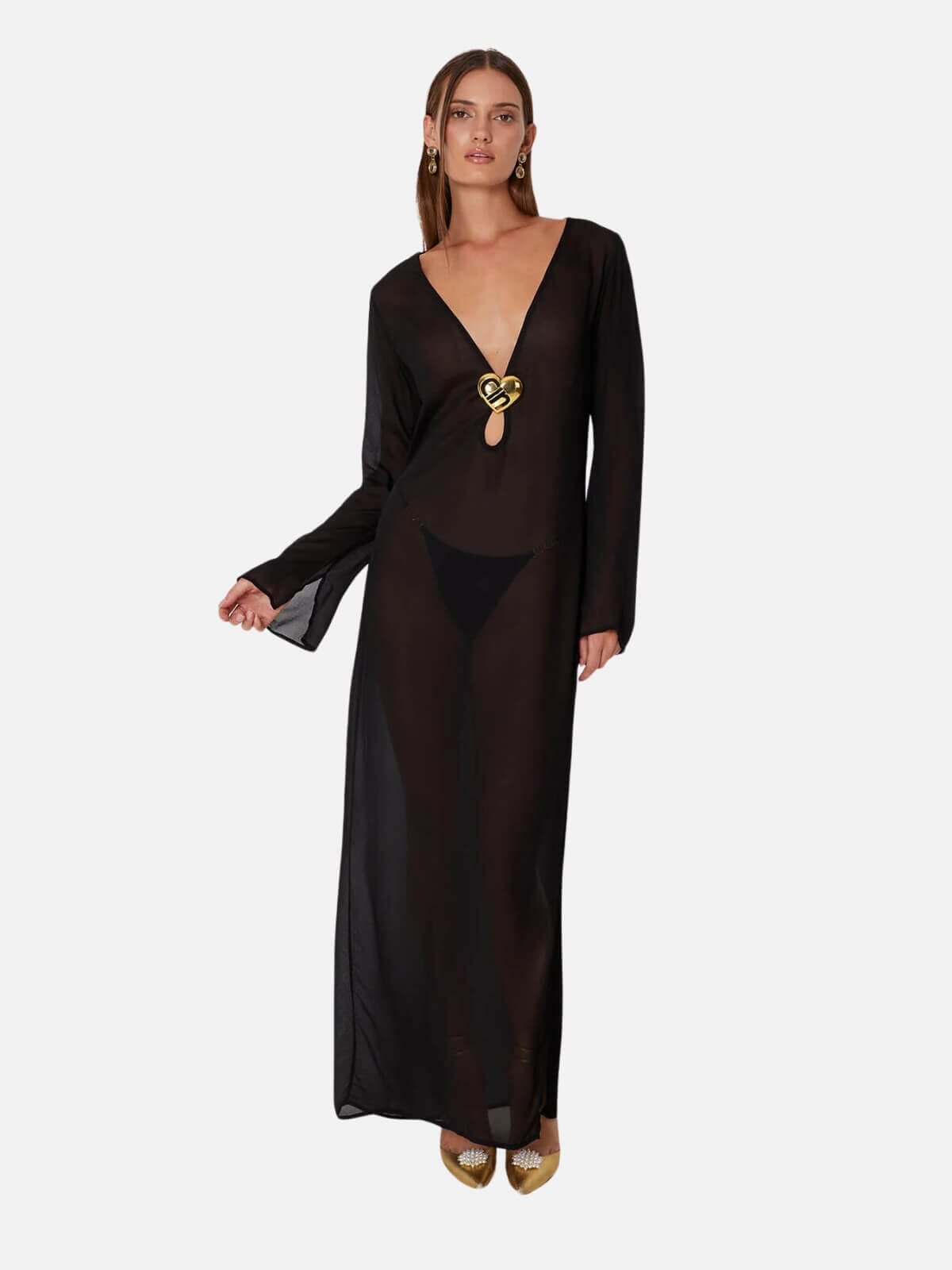 Hotline Heart Maxi Dress - Black Dresses & Jumpsuits Cin Cin
