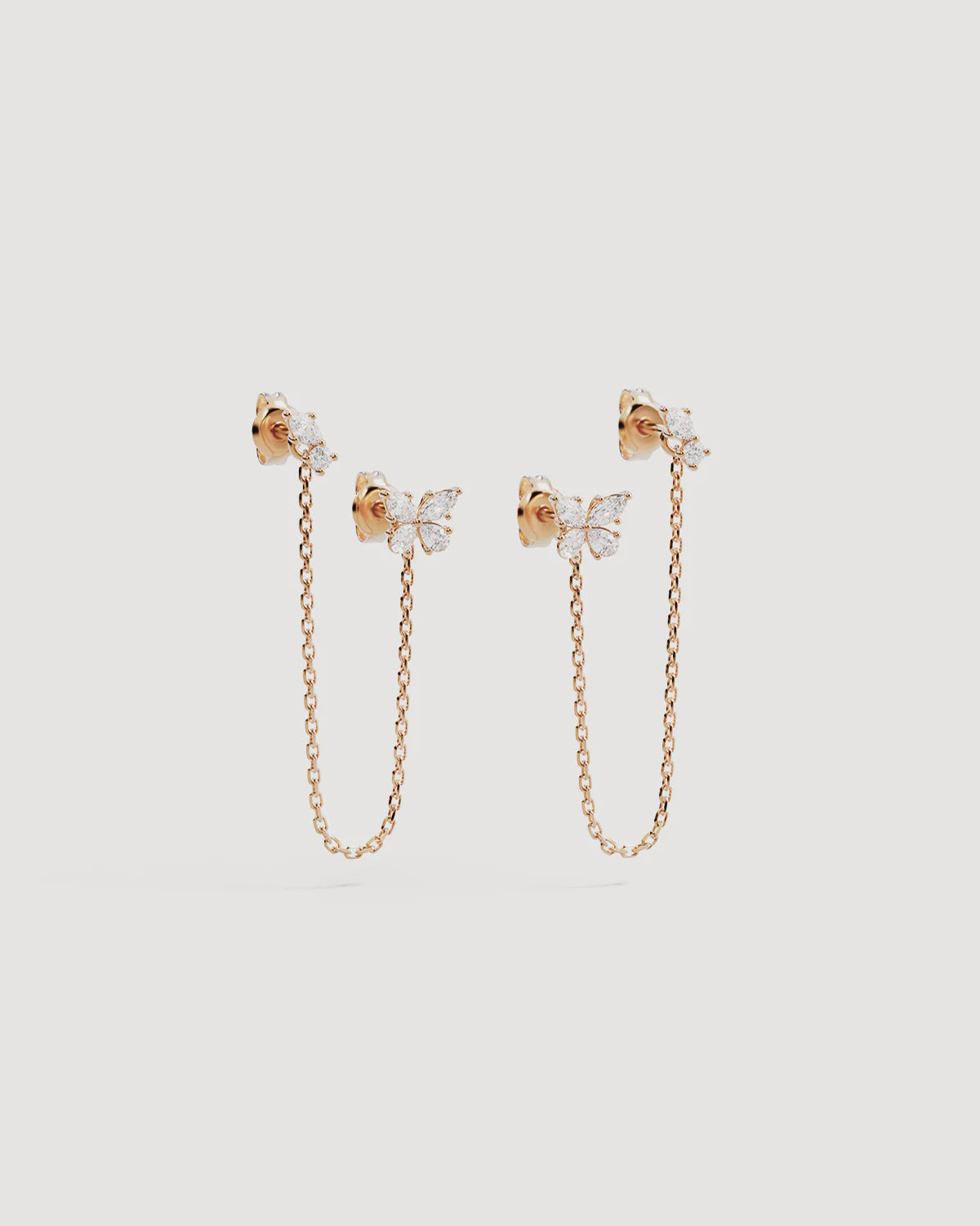Dancing in the Wind Chain Earrings - 18k Gold Vermeil