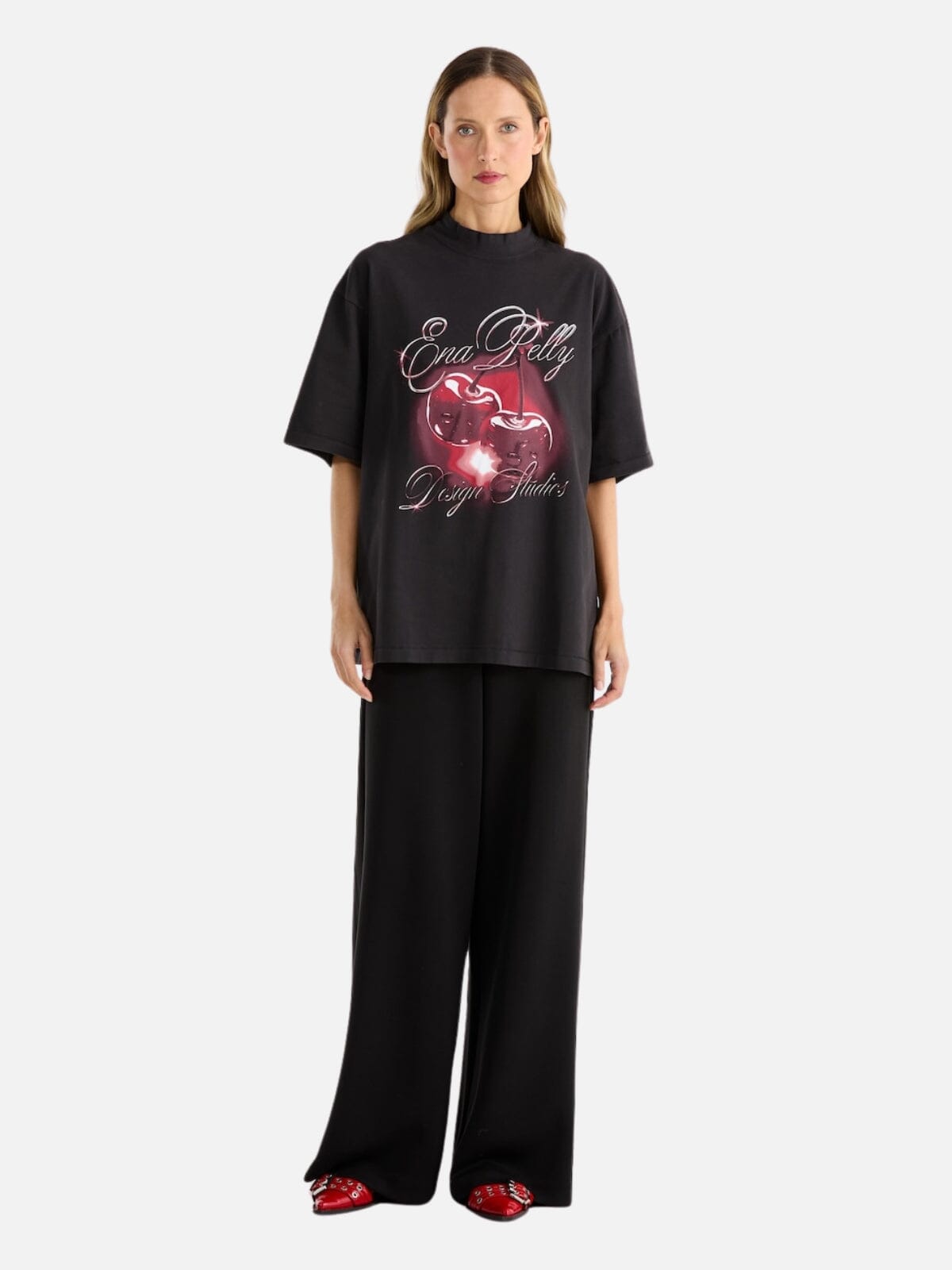 Chrome Cherry Tee - Vintage Black Tops Ena Pelly
