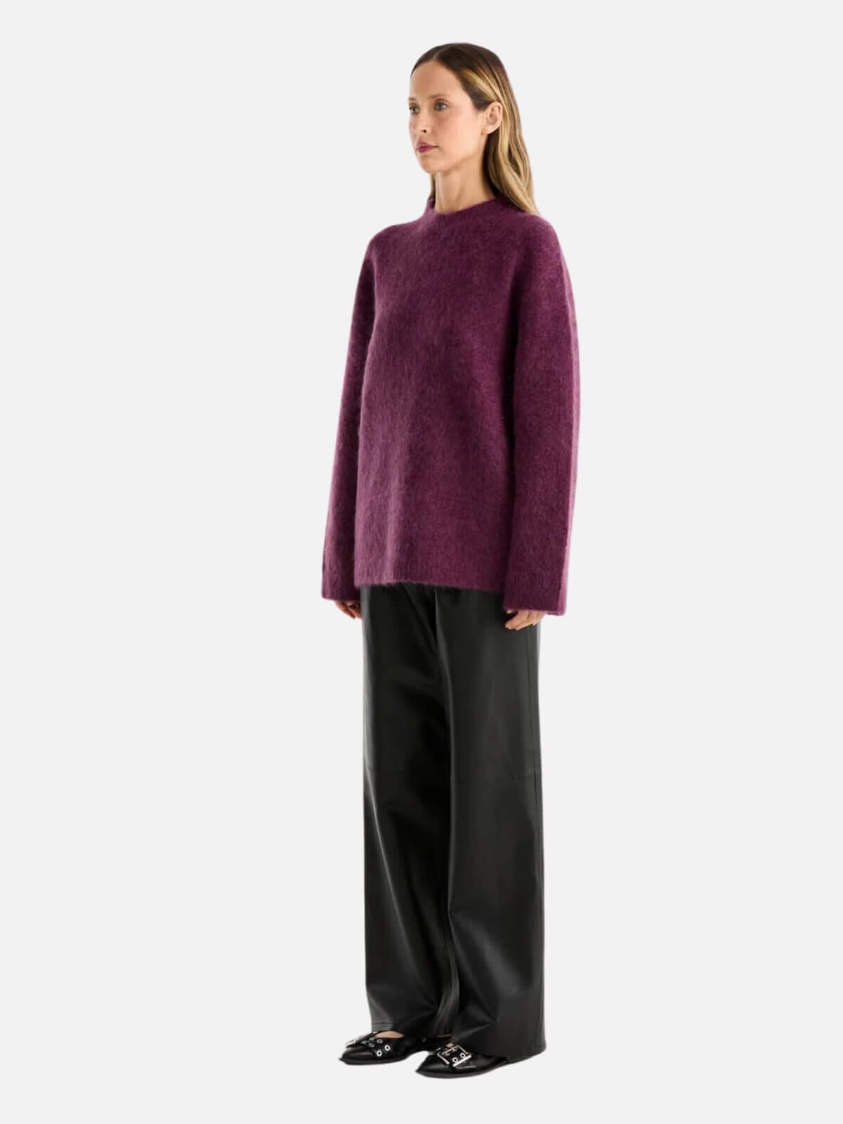 Elle Mohair Blend Knit - Plum Jumpers & Knitwear Ena Pelly