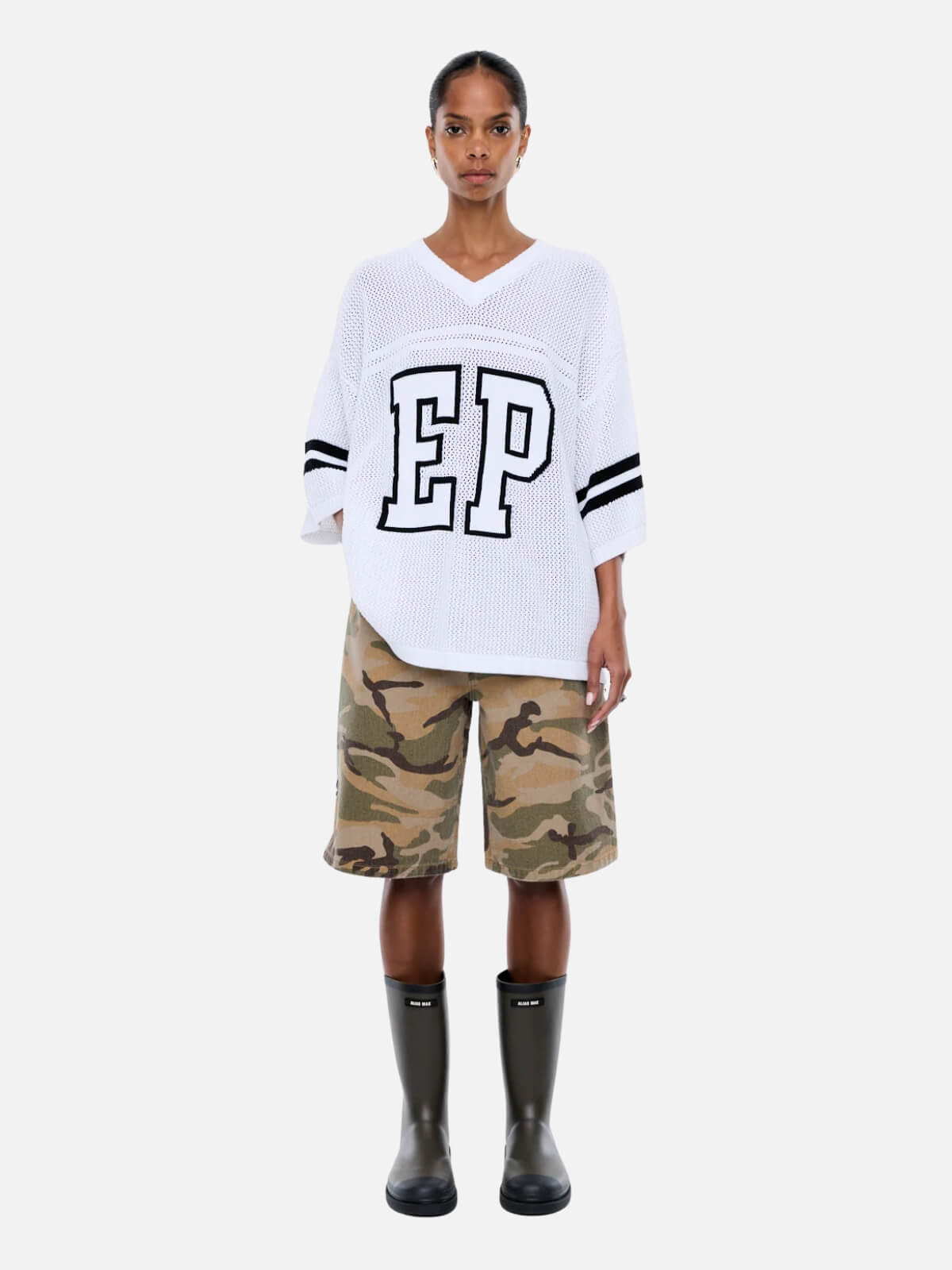 Harper Crochet Jersey - Vintage White