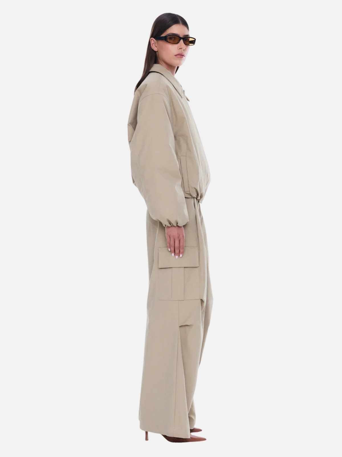 Nora Nylon Bomber - Sand