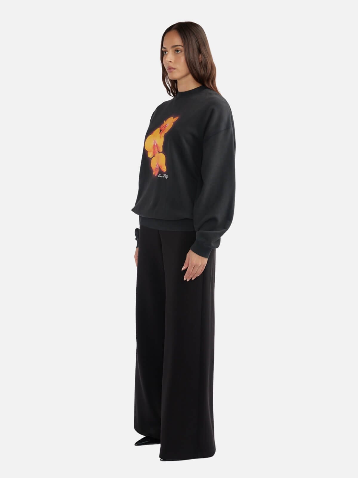 Orchid Sweatshirt - Vintage Black Jumpers & Knitwear Ena Pelly