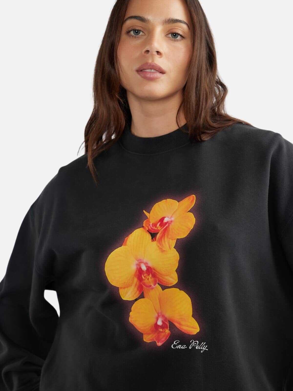 Orchid Sweatshirt - Vintage Black Jumpers & Knitwear Ena Pelly