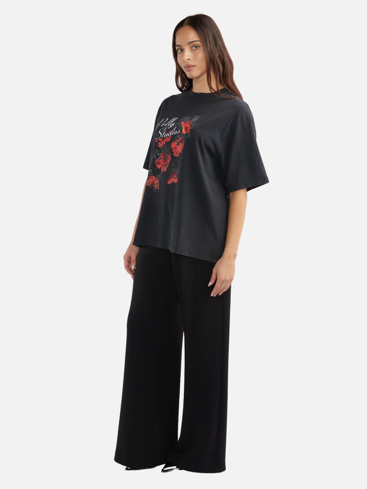 Poppies Tee - Vintage Black Tops Ena Pelly