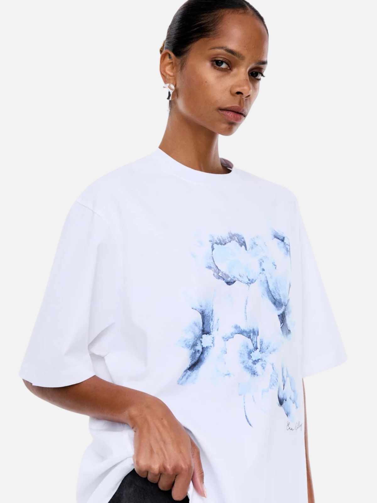 Sophia Relaxed Tee - White/Florals