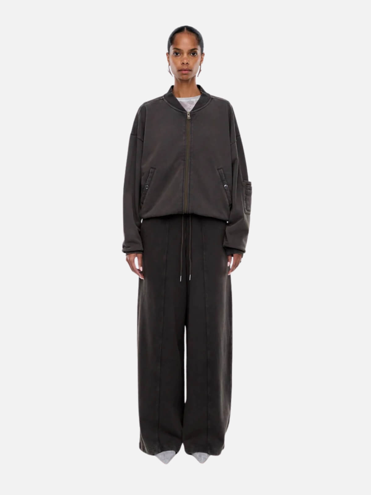 Willow Zip Thru Sweater - Washed Bark