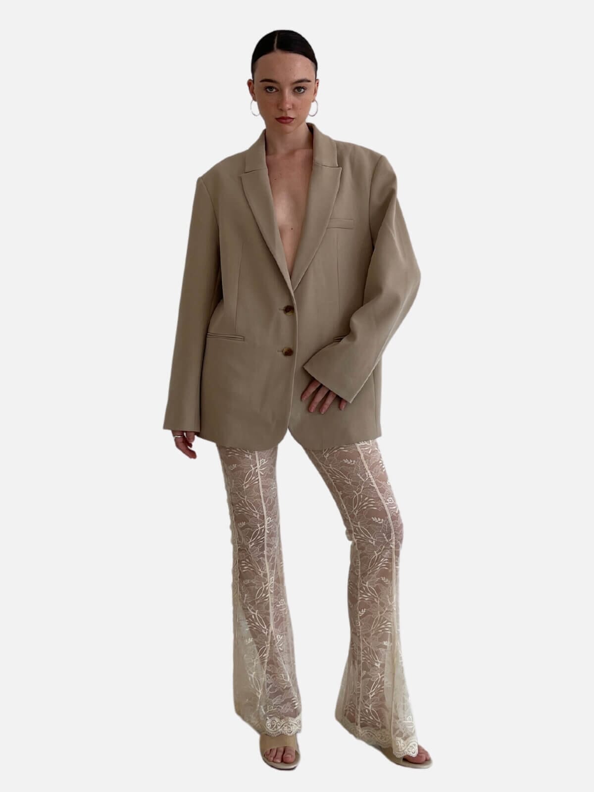 Jillian Lace Pant - Cream Pants Hansen and Gretel