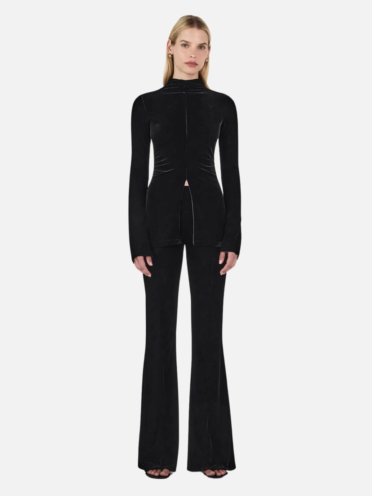 Reagan Velvet Flares - Black Pants Hansen and Gretel